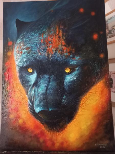 Zachować  dzikość-obraz akrylowy,wykończony werniksem Rozm 50x70 Rok 2024